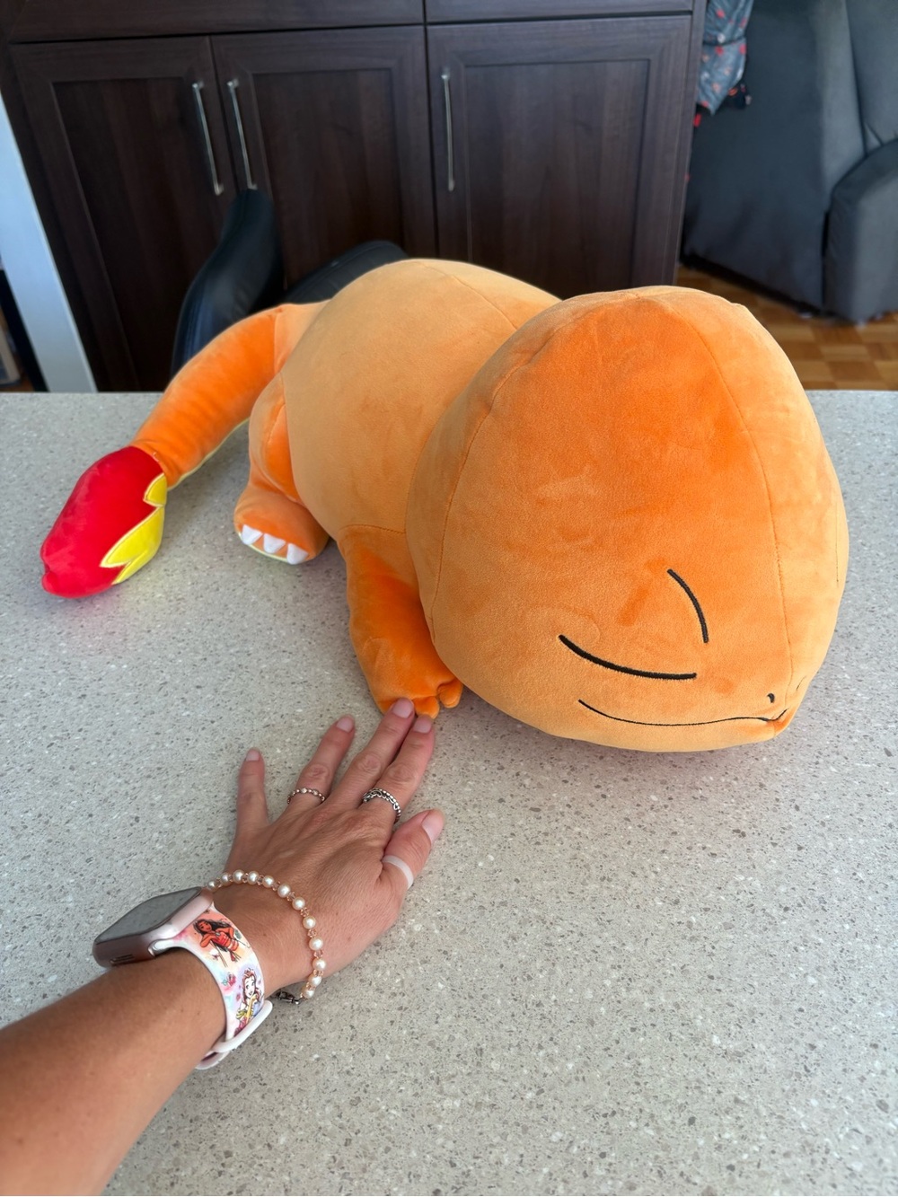Pokemon 2023 Sleeping Charmander Plush, 18-Inch Plush Toy